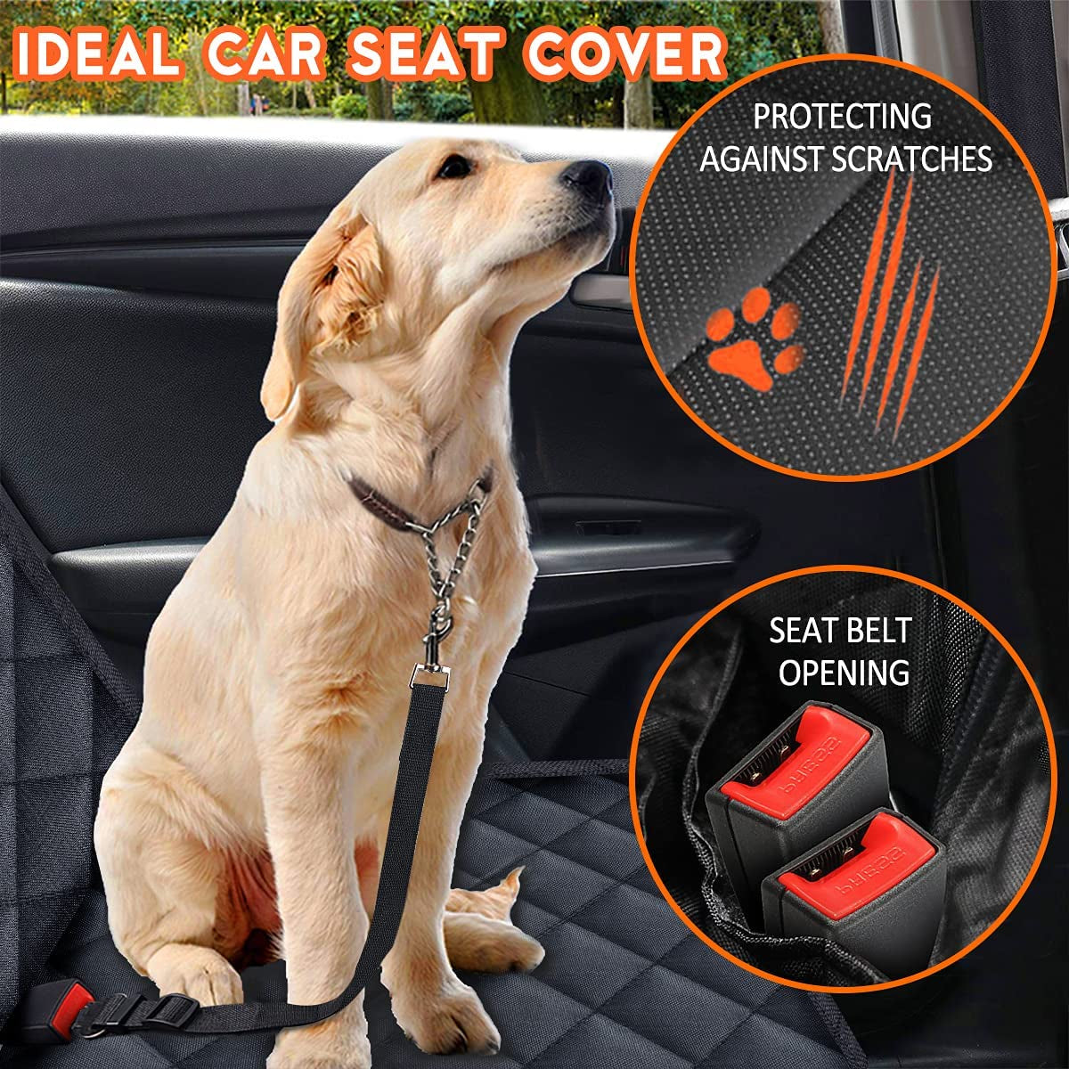 🚗🐶 Funda Protectora de Asiento para Auto – Impermeable y Antideslizante para Perros 🐾